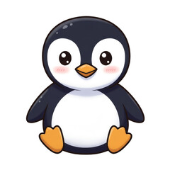 Obraz premium Cute Cartoon Penguin Illustration of A Sweet Young Baby Animal