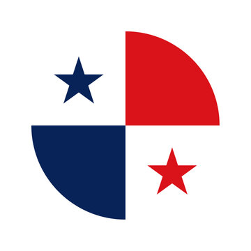 Round Panama flag icon