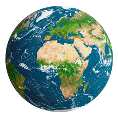 Detailed World Globe Earth Planet Continent Ocean in a Transparent Png