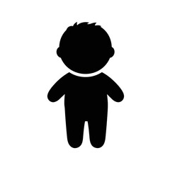 Illustration Silhouette of Baby Figure in Dark Black Background