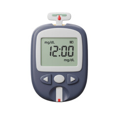 3d Rendering Illustration of Digital Glucose Meter on Transparent BG