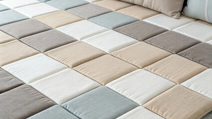 Abstract diamond shaped pattern of soft fabric material creating a neutral color background