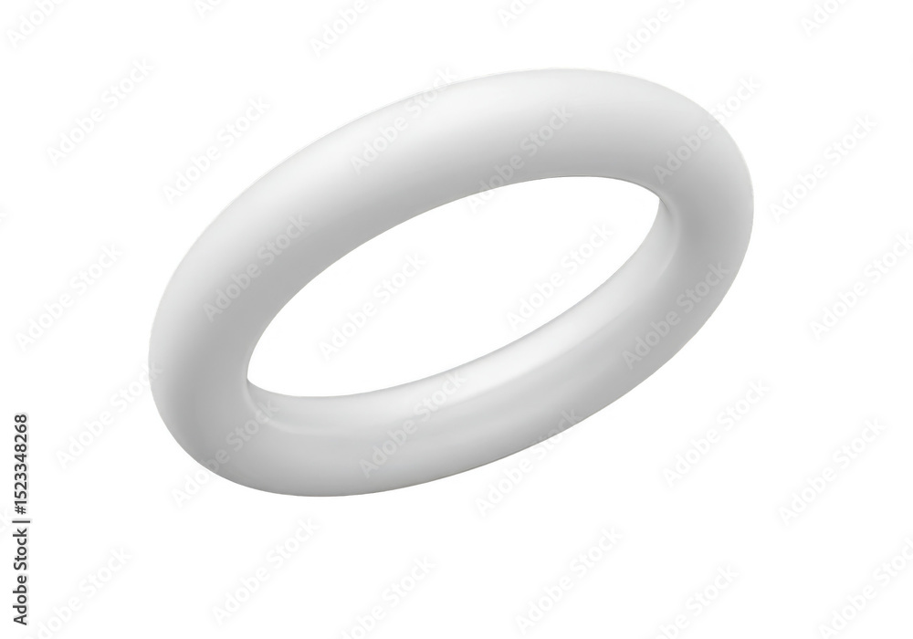 Poster isolated 3d rendering white ring shape on transparent background