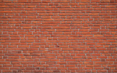 Uniform red brick wall providing a minimalist and textured background ideal for various design applications