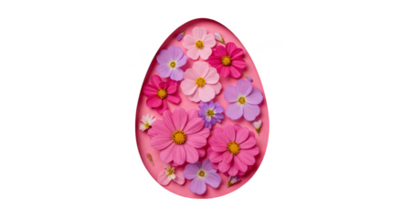 Isolated Background Easter Egg Flowers Floral Pink Spring Decoration