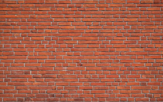 Fototapeta Uniform red brick wall providing a minimalist and textured background ideal for various design applications