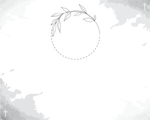 Vector funeral card layout. Blank design for online memorial invitations