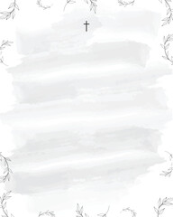 Digital funeral invitation card template in vector format. Blank and editable design.