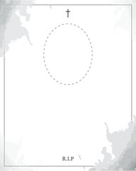 Modern memorial announcement template in vector format.