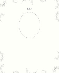 Vector Illustrator funeral card template. Blank and easy to personalize.