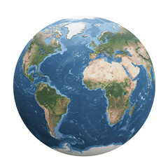 Fototapeta premium Detailed Pixel Art Illustration of Earth Globe with Continents and Oceans