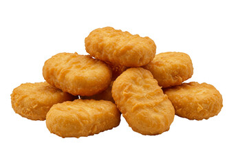 Illustration Golden Crispy Chicken Nuggets Snack on Transparent Background
