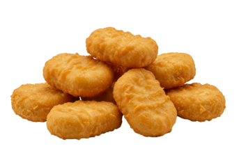 Illustration Golden Crispy Chicken Nuggets Snack on Transparent Background