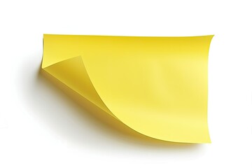 Sharp Image of Blank Yellow Paper Sticker Label Isolated on White Background