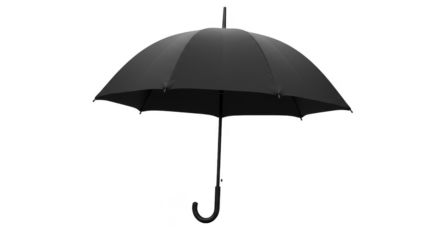 Isolated Black Umbrella Rain Protection Weather Equipment Transparent