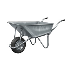 Illustration of a Gray Wheelbarrow Construction Gardening Tool on PNG