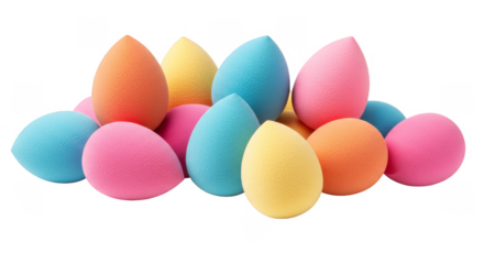 Isolated Colorful Candy Easter Eggs Pile with Transparent Background