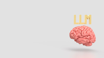The LLM and Brain for Technology concept 3d Rendering.