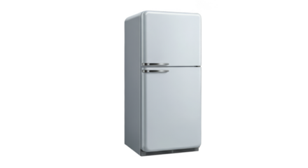 Isolated Background of Silver Refrigerator for Food Cold Storage Home