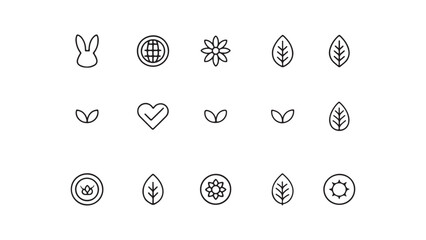 Vector icon set of black and white Easter eggs for web design