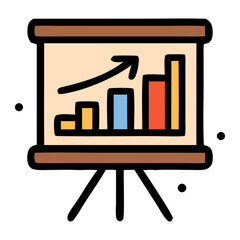  market analysis Icon, Filled Line style icon vector illustration, Suitable for website, mobile app, print, presentation, infographic and any other project.
