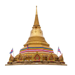 Isolated Golden Pagoda Temple Architecture Thailand Buddhist Religion