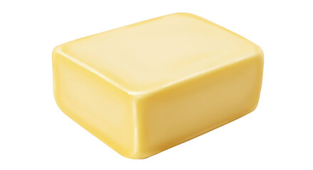 Isolated Butter Block Food with Transparency Background Dairy Ingredient