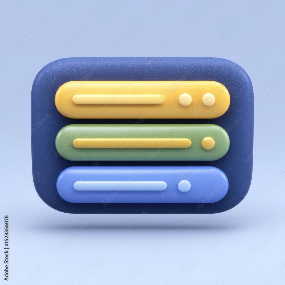 Poster modern interface design featuring colorful button elements showcasing interaction visualizations in 