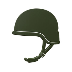 Illustration of Green Military Helmet Isolated on Transparent Background