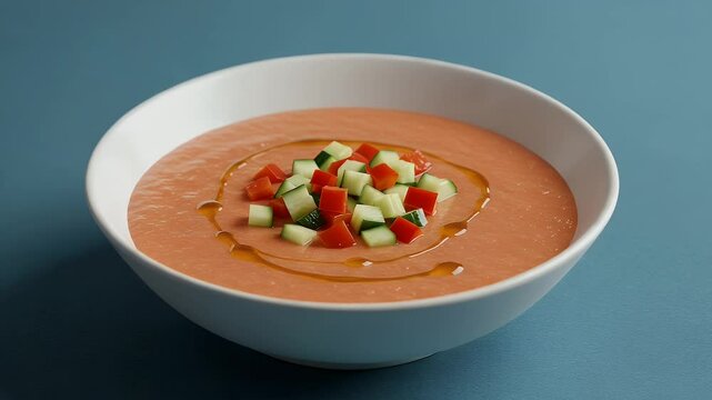 Gazpacho soup with vegetable toppings