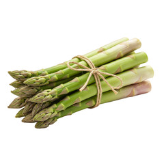 Isolated Image of Fresh Green Asparagus Bundle with Healthy Vegetables