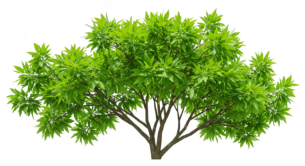 Isolated Image of a Green Tree Bush with Lush Foliage on Transparent