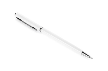 One stylish pen isolated on white. Office supply