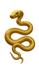 Fototapeta premium Golden Snake Illustration of a Reptile with Shiny Scales on Transparent