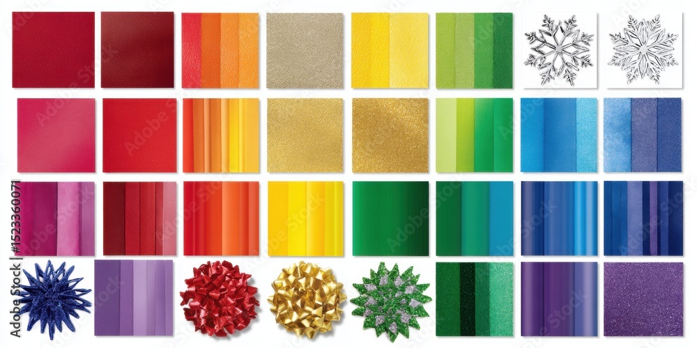 Poster close-up of a colorful rainbow gradient background with a detailed white snowflake in focus.
