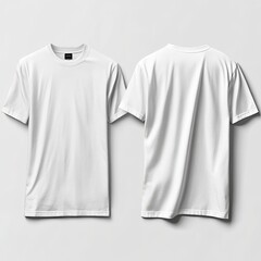 Blank white t-shirt, front and back views (1)