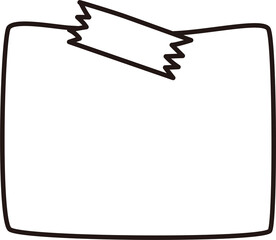 Taped Memo Paper Hand Drawn Doodle

