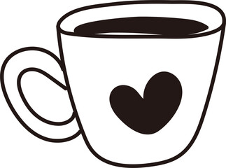 Heart Coffee Cup Hand Drawn Doodle

