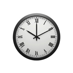 Illustration of a Classic White Face Roman Numeral Clock on Black Background