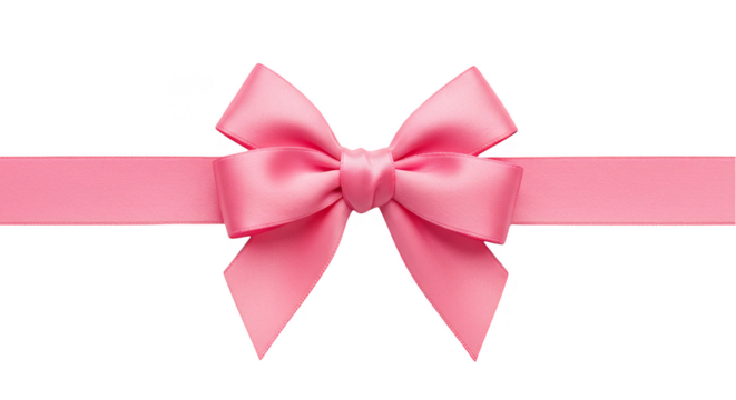 Isolated Background of a Shiny Elegant Pink Bow Ribbon Decoration