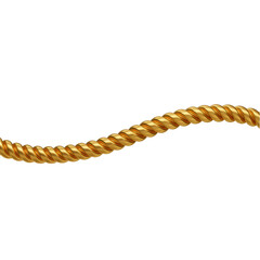 Illustration of a Gold Rope Cable Cord Twist with Transparent Background