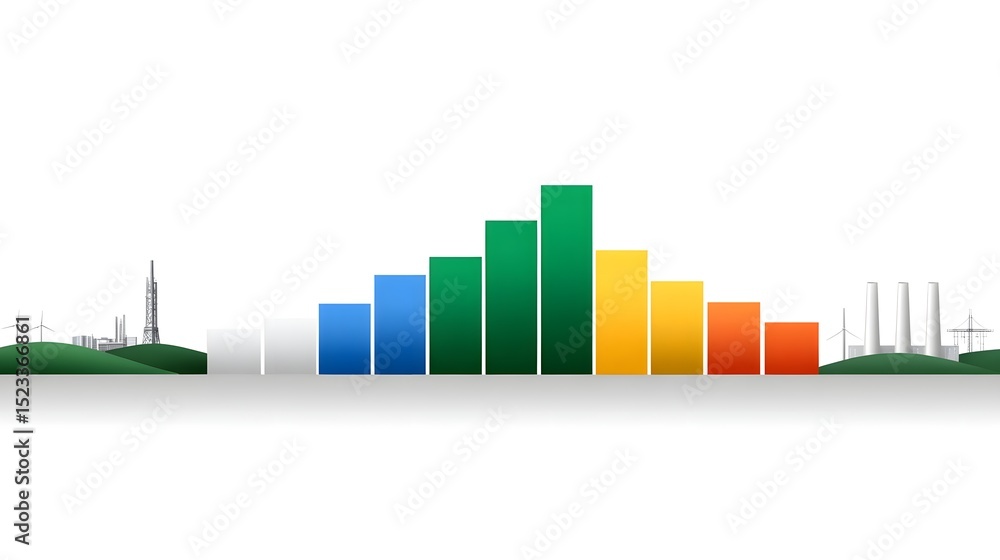 Poster bar chart showing performance across different business sectors