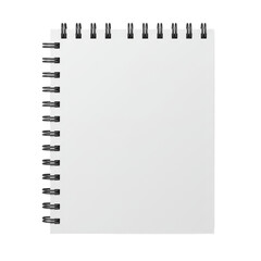 Isolated Blank White Notebook with Spiral Binding on Transparent Background