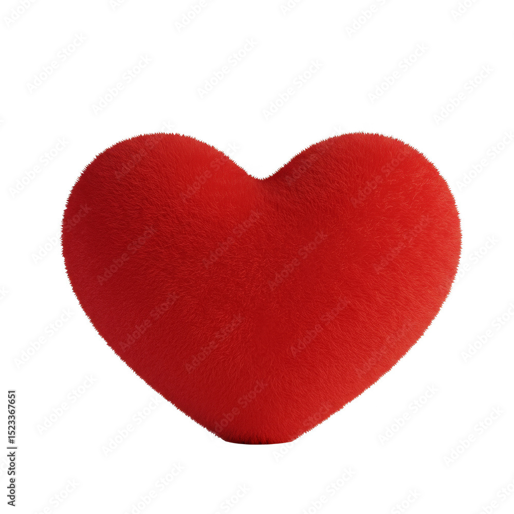 Poster isolated 3d rendering red heart shape transparent background symbol love