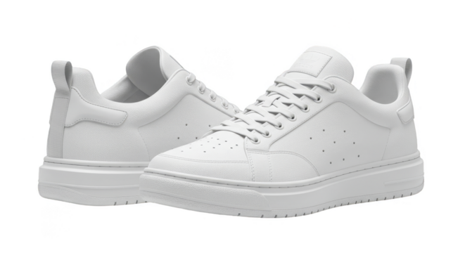 Isolated 3d Rendering Sneakers Sport Shoes Fashionable White Cutout Object