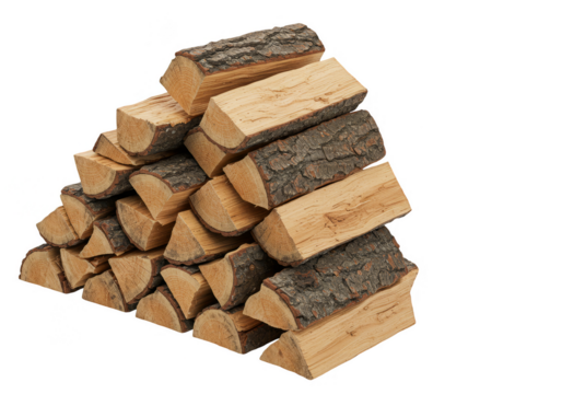 Isolated PNG Stack of Firewood Natural Heating Energy Resources - Powered by Adobe
