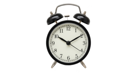 Isolated Alarm Clock Timepiece Vintage Clock on Transparent Background
