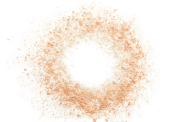Cinnamon Powder Ring on Black Background with Central White Space for Text or Product Placement