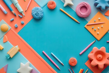 Ultra Hd Picture of Creative Stationery Set in Cute Clay Craft Kids Pattern
