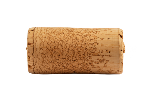 Isolated Close Up of A Wine Cork With Brown Texture On Transparent